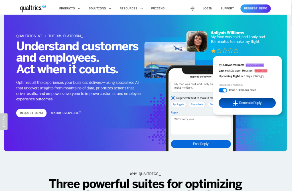 Qualtrics XM - AI-enhanced platform for customer experience and market research insights