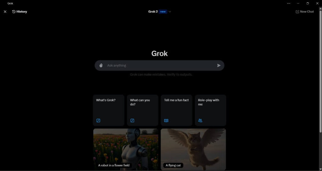 Grok's interface showing the image generation option