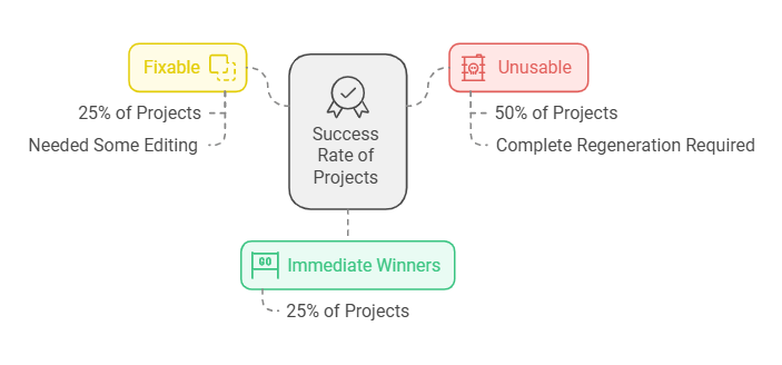 Pie chart showing success rate distribution